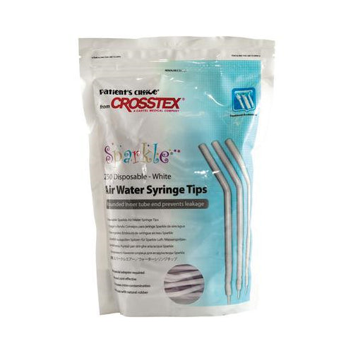 Crosstex International BCSAWSWH Sparkle Air/Water Syringe Tips White 250/Bg