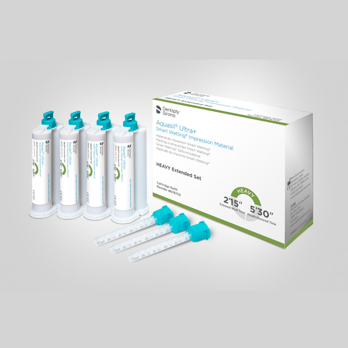Dentsply 678703 Aquasil Ultra+ HEAVY Extended Set Cartridges 4/Pk 50 mL