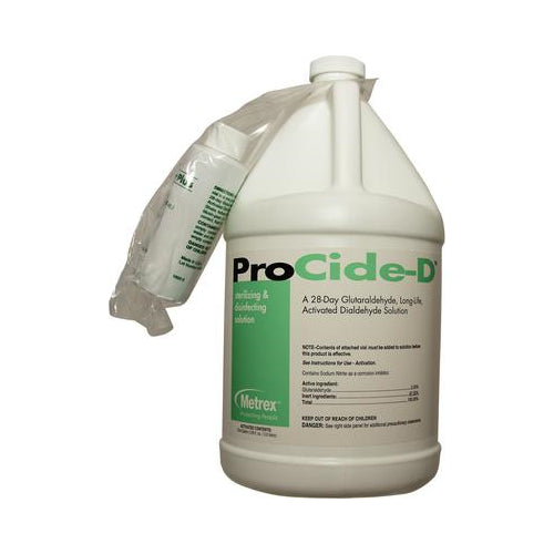 Metrex 10-2860 ProCide-D 28 Day Sterilizing & Disinfecting Solution 2.5% Glutaraldehyde 1 Gallon 4/Pk