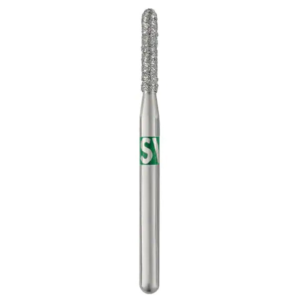 SS White 880-014F Piranha FG Friction Grip Round End Cylinder Fine Grit Diamond Burs 25/Pk