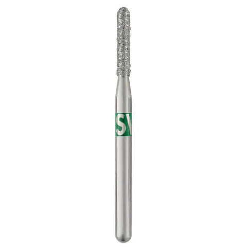 SS White 880-014F Piranha FG Friction Grip Round End Cylinder Fine Grit Diamond Burs 25/Pk