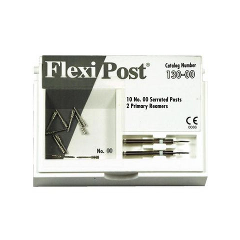 Essential Dental Systems 130-00 Flexi-Post Stainless Steel Posts #00 White 10/Pk