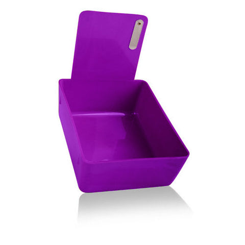 Plasdent 207MLP-10N Plastic Lab Pan With Metal Clip 7-1/16" X 5-5/8" X 2 3/8" Neon Purple