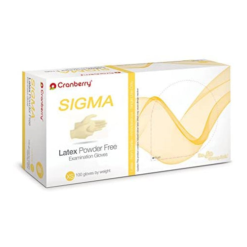 Cranberry 5815 Sigma Powder Free Latex Exam Gloves Extra Small 100/Bx