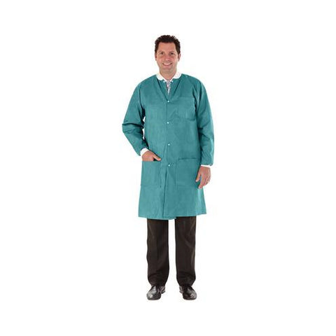 Medicom 8117-C SafeWear Hi-Perform SMS Lab Coats Tropical Teal Large 12/Pk