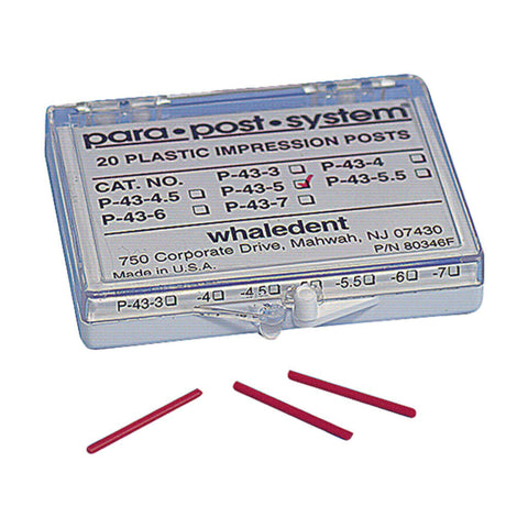 Coltene Whaledent P43-5 ParaPost Plastic Impression Posts .050" Red 20/Pk