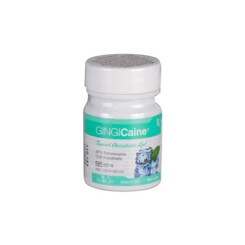 Gingi-Pak 20116 Gingicaine Topical Oral Gel Mint 1 Oz Jar