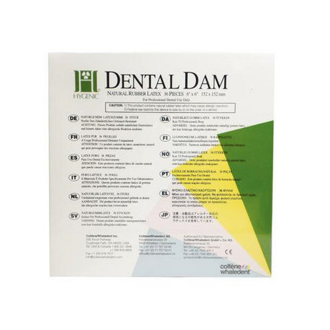 Coltene Whaledent H02144 Hygenic Latex Dental Dam 5" x 5" X-Heavy Green 52/Bx