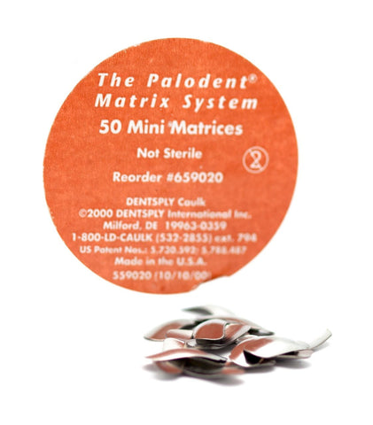 Dentsply Caulk 659020 Palodent Sectional Matrix System Mini Matrices Contoured 50/Pk