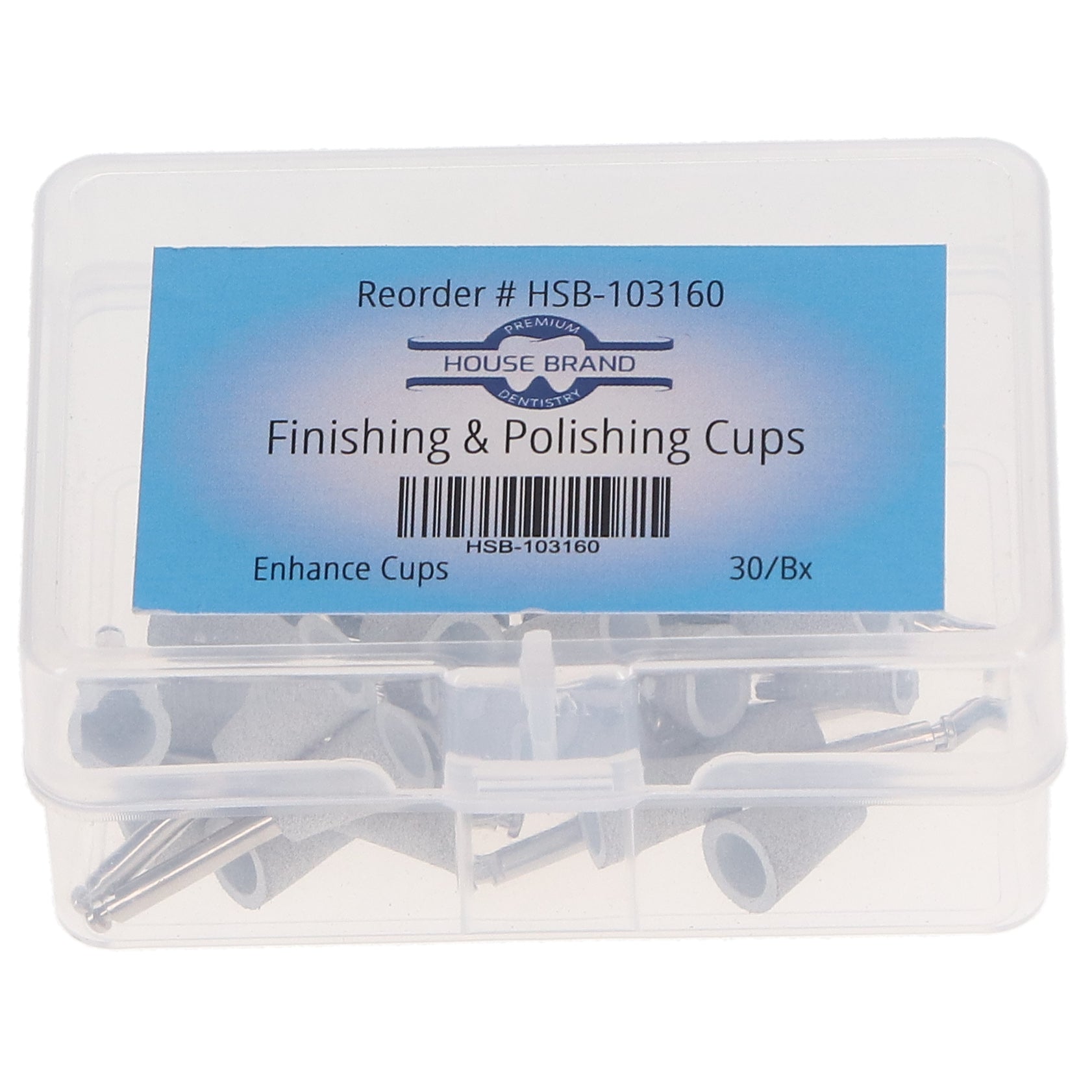 House Brand Dentistry 103160 Finishing & Polishing Enhance Dental Cups 30/Bx