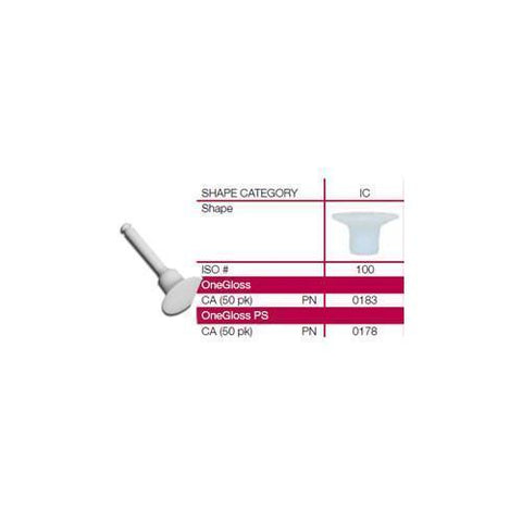 Shofu Dental 0183 OneGloss IC Inverted Cone Shape Silicone Polishers 50/Pk