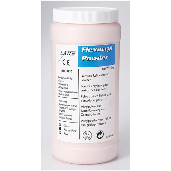 Lang Dental 0930PNK Flexacryl Hard Acrylic Resin Powder Only Pink 1 Lb