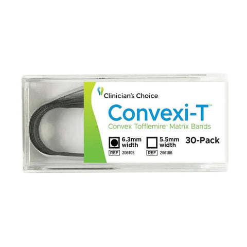 Clinicians Choice 206105 Convexi-T Convex Matrix Bands 0.025 - 6.3mm 30/Pk