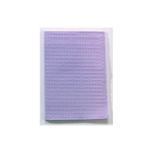 Tidi 917459 Dental Patient Bibs 2+1 Ply Paper Poly 13" X 18" Lavender 500/Cs