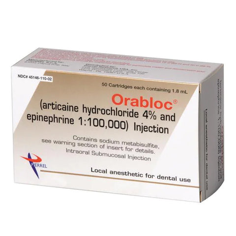 Pierrel Pharma SRL 2101051 Orabloc Articaine 4% With Epinephrine 1:100,000 50/Bx