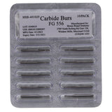 House Brand Dentistry 401029 FG Friction Grip #556 Straight Fissure Crosscut Carbide Burs 100/Pk