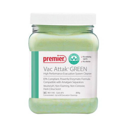 Premier Dental 9011105 Vac Attak Green Evacuation System Cleaner 800 Gm