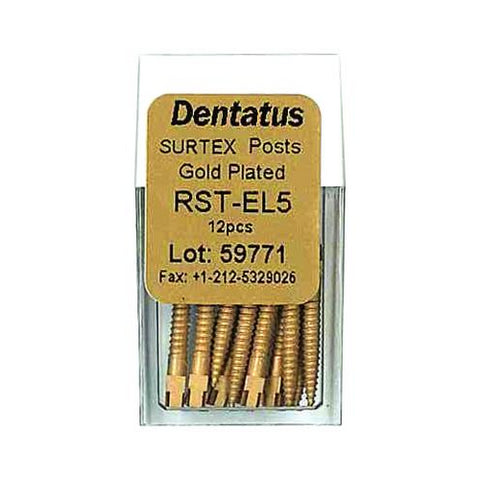 Dentatus RST-EL5 Surtex Classic Gold Plated Posts X-Long 5 L5 1.65 mm 12/Pk