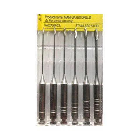 Mani GD2 Gates Glidden Dental Drills Stainless Steel 32mm Size #2 6/Pk