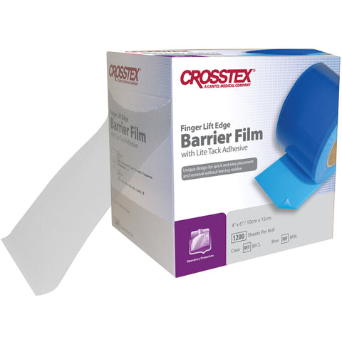 Crosstex BFCL Dental Barrier Film Finger Lift 4" X 6" Clear 1200/Bx