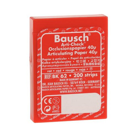Bausch BK62 Arti-Check Articulating Paper Strips Dispenser Red .0016" 200/Pk