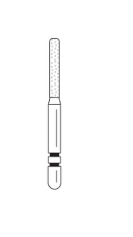 Premier Dental 2015303 Two Striper FG Friction Grip 585.8C Cylinder Round Edge Course Grit Diamond Burs 5/Pk