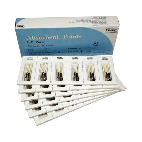 Dentsply A022T00090000 Absorbent Paper Points Cell Pack Extra Coarse 180/PK 670069