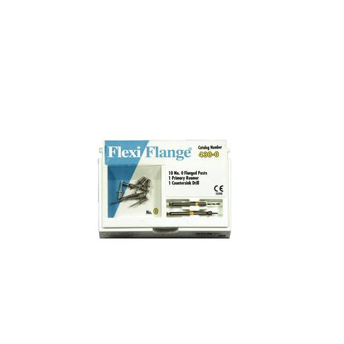Essential Dental Systems 430-0 Flexi-Flange Stainless Steel Posts #0 Yellow 10/Pk