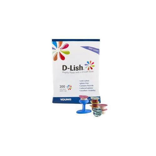 Young Dental 304120 D-Lish Prophy Paste Medium Assorted Unit Does Cups 200/Bx EXP Jun 2023