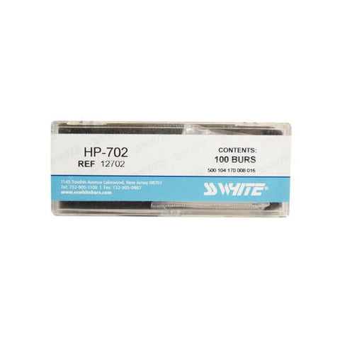 SS White 12702 HP Handpiece 702 Taper Fissure Crosscut Carbide Burs Bulk 100/Pk