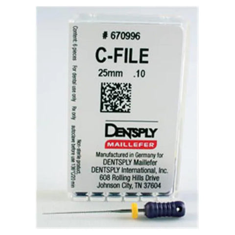 Dentsply Maillefer 670996 Endodontic C-Files Stainless Steel #10 25mm 6/Pk