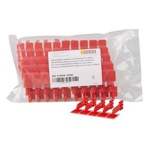 Sirona 6176536 XIOS PLUS BiteWing Intraoral Dental Sensor Holder Tab Red 100/Bx