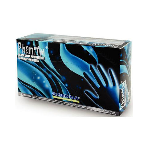 Adenna PHM915 Phantom Latex Exam Gloves Powder Free Black Medium 100/Pk