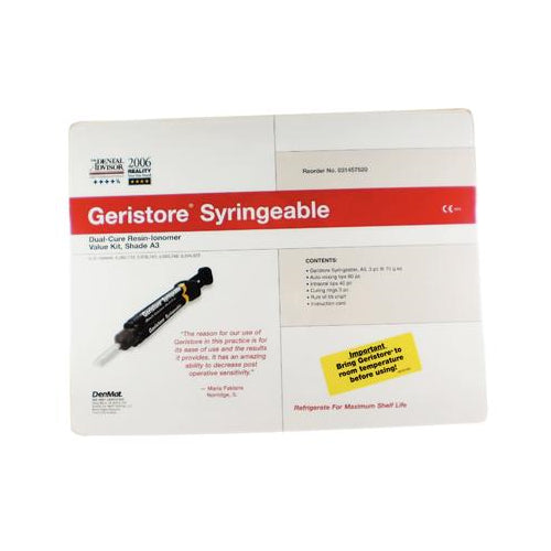 Denmat 031457520 Geristore Syringeable Dual Cure Resin Ionomer Value Kit A3