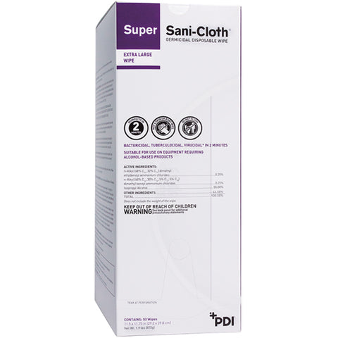 PDI U87295 Super Sani-Cloth Germicidal Disposable Wipes X-Large 11.5" X 11.75" 160/Pk