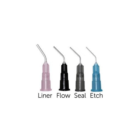 House Brand CO162 Pre-Bent Dental Applicator Flow Tips 20 Gauge Black 100/Pk