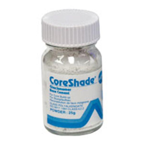Shofu Dental 1116 Coreshade Core Buildup Glass Ionomer Base Cement Powder Gray 25 Gm