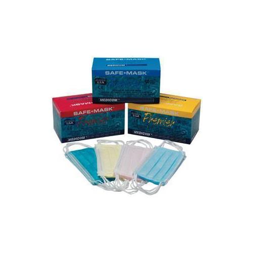 Medicom 2018 SafeMask Premier Earloop Face Masks ASTM Level 1 Teal 50/Bx