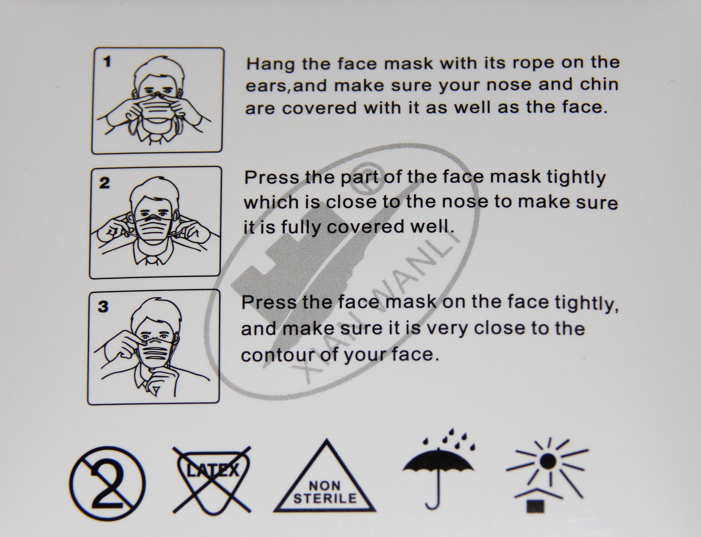 Xian Wanli 908220 Disposable 3-Ply Surgical Face Masks EN 14683 Level IIR (ASTM 3 Equivalent) BFE 99% 1000/Pk