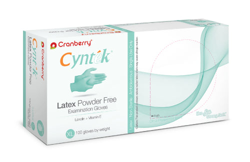 Cranberry 7839 Cyntek Latex Examination Gloves Scented Powder Free Extra Large 100/Box