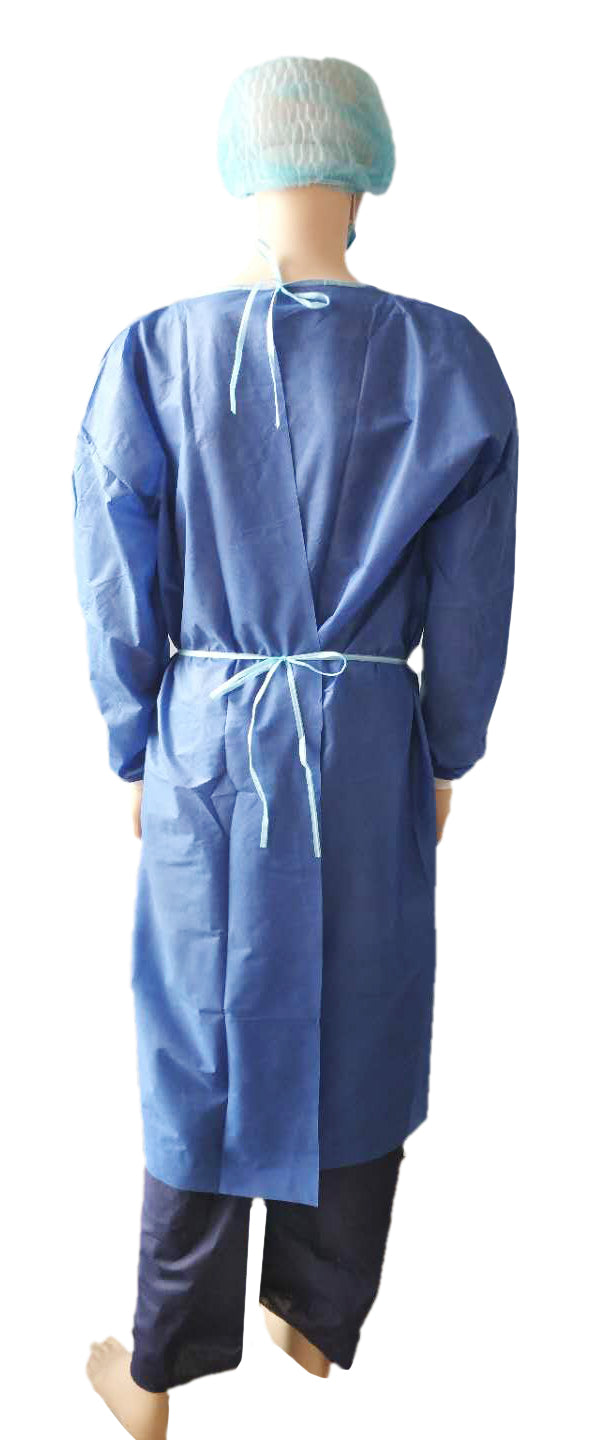 House Brand 910764 Isolation Gowns Level 1.5 30 GSM SMS Extra Large Dark Blue 10/Pk