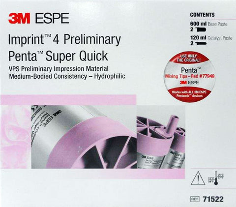 3M ESPE 71522 Imprint 4 Preliminary Penta VPS Super Quick Base & Catalyst 2/Pk