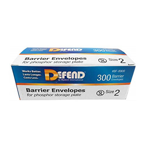 Mydent BF8900 Defend Phosphor Plate Size #2 Barrier Envelopes Soft Supple 300/Bx