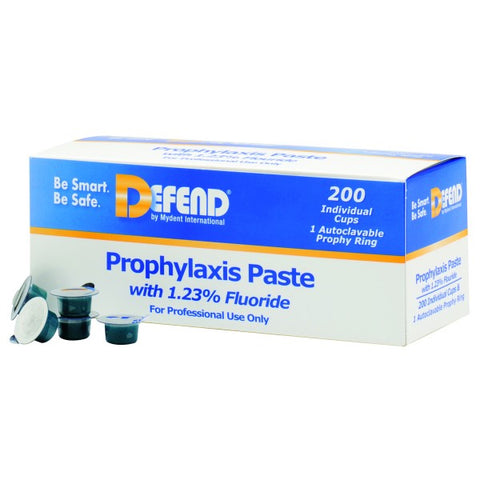 PP1500 Defend Prophy Paste Cups w/Fluoride Medium Grit Mint 200/Bx EXP May 2024