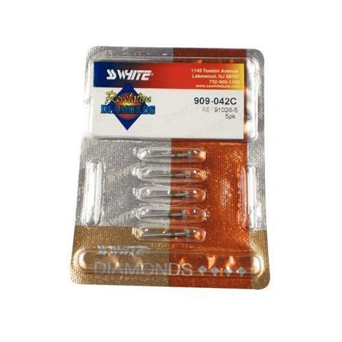 SS White 91026-5 Friction Grip FG #909-042C Coarse Grit Revelation Diamond Burs 5/Pk