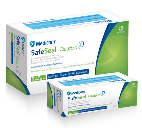 Medicom 88040 Safe-Seal Duet Self Sealing Sterilization Pouches 12" x 17" 200/Bx