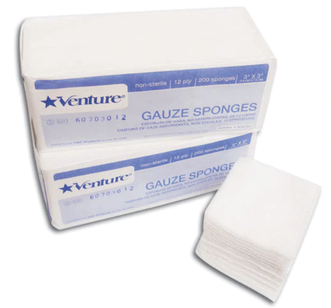 Tidi 908282 Venture Gauze Sponges Non-Sterile 2" X 2" 8-Ply 5000/Pk
