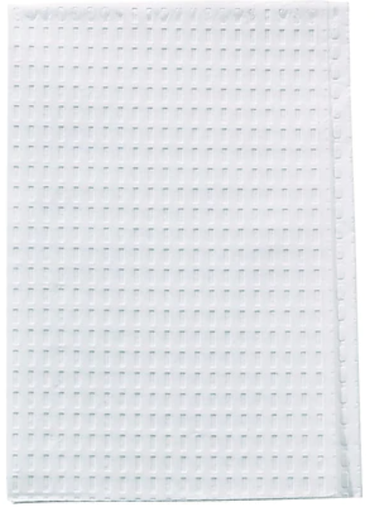 Tidi 917461 Dental Patient Bibs 2+1 Ply Paper Poly 13" X 18" White 500/Cs