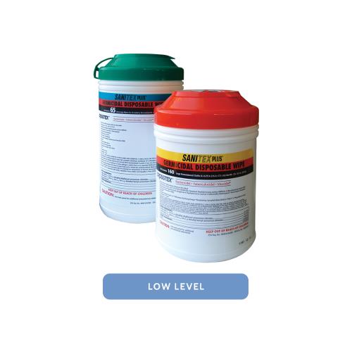 Crosstex SANLC Sanitex Plus Disinfectant Germicidal Disposable Wipes Large 160/Cn