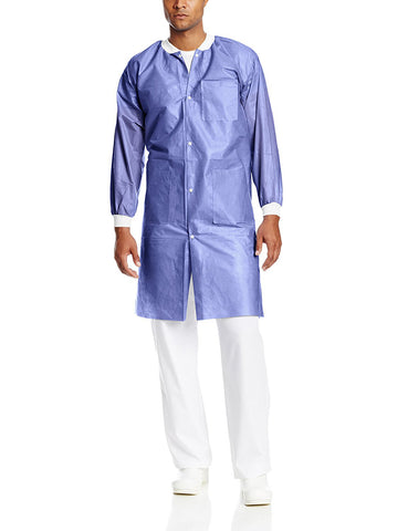 ValuMax 3660BBXL Extra-Safe Lab Coats Knee Length Blueberry XL 10/Pk